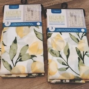 Lemon kitchen curtains two sets